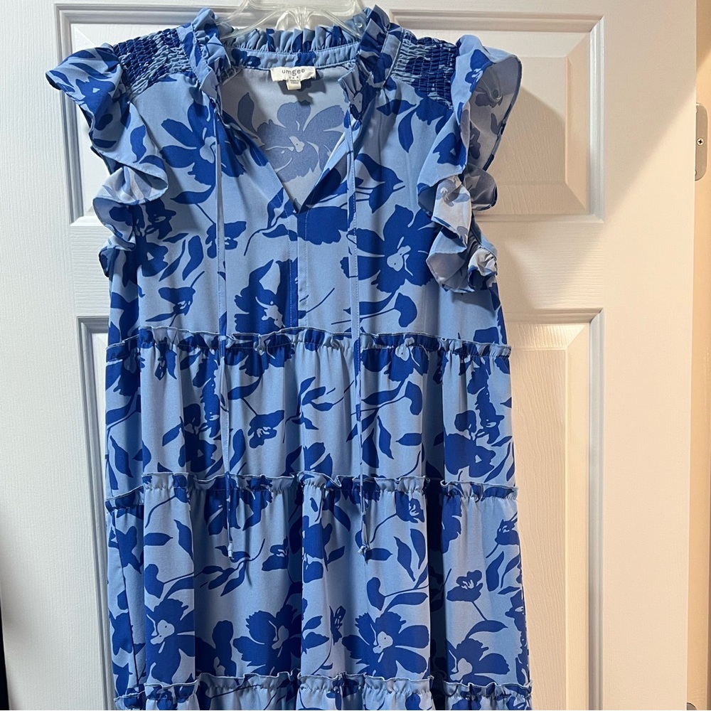 Umgee Light and Dark Blue Floral dress